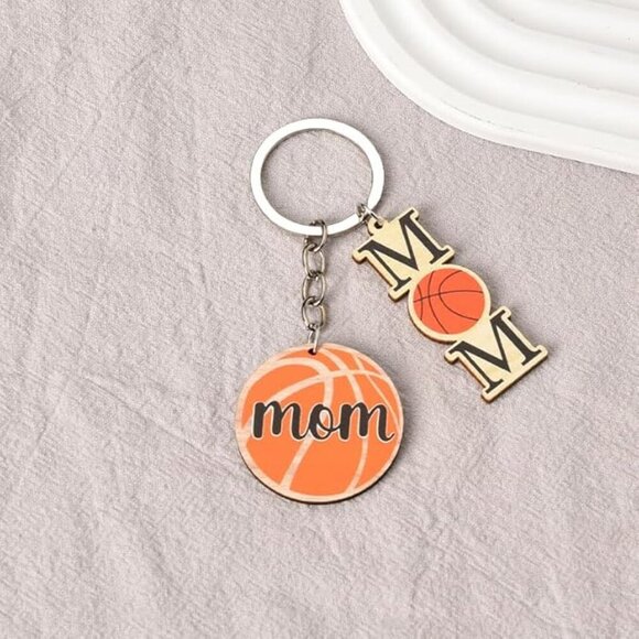 Wooden Basketball Mom Keychain - Picture 4 of 5